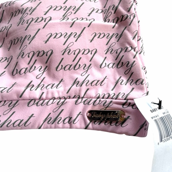 Baby Phat NWT Pink Logo Print Chain Bralette & Biker Shorts Size Small Medium - Picture 8 of 16